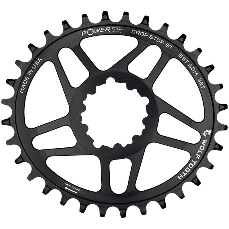 Wolf Tooth Elliptical Direct Mount Chainring – 32t SRAM 3-Bolt DM Drop-Stop ST For SRAM Boost Cranks Requires HG+ Chain BLK
