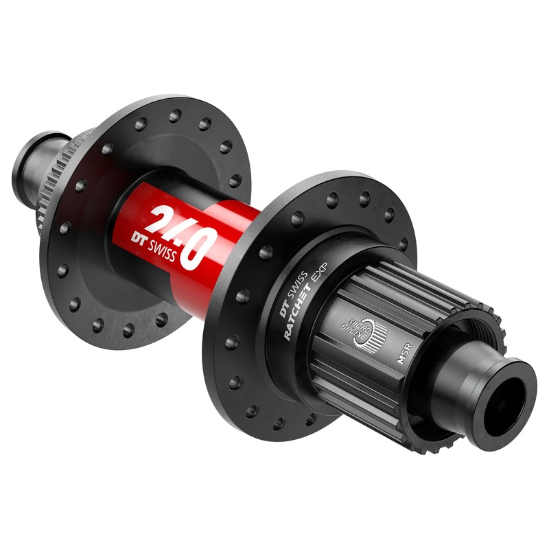 DT Swiss 240 EXP Rear Hub – 12 x 142mm Center-Lock Micro Spline BLK/Red 24H 36pt