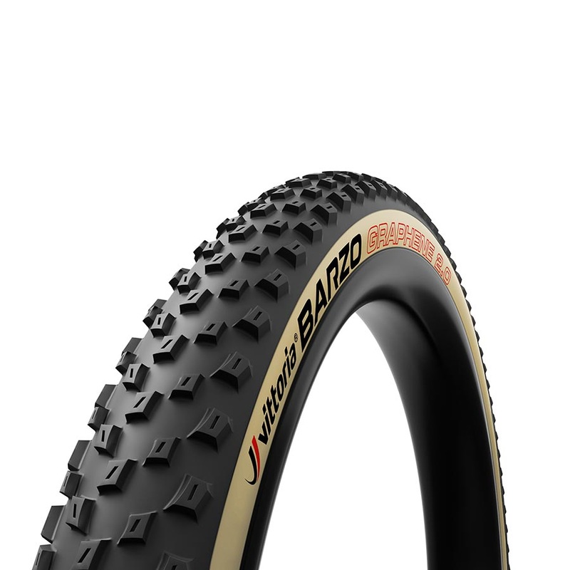 Vittoria Barzo Tire – 29 x 2.35 Tubeless Folding BLK/Tan 4C Race Graphene G2.0