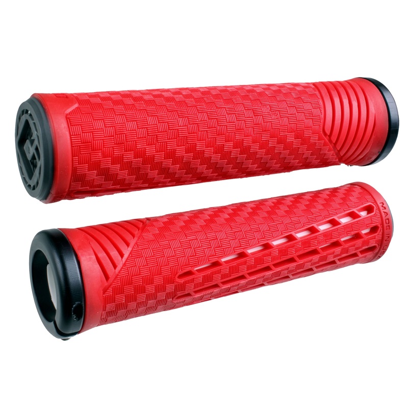 ODI CF Grips – Lock-On Red/White
