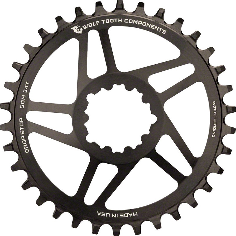 Wolf Tooth Direct Mount Chainring – 28t SRAM Direct Mount Drop-Stop A For SRAM 3-Bolt Cranksets 6mm Offset BLK