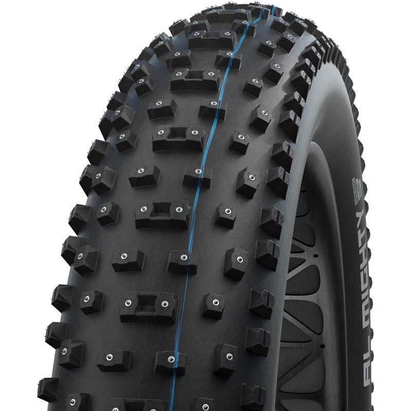 Schwalbe Al Mighty Tire – 26 x 4.8 Tubeless Folding BLK Evolution Line Addix Speed Grip Super Ground E-25 Studded