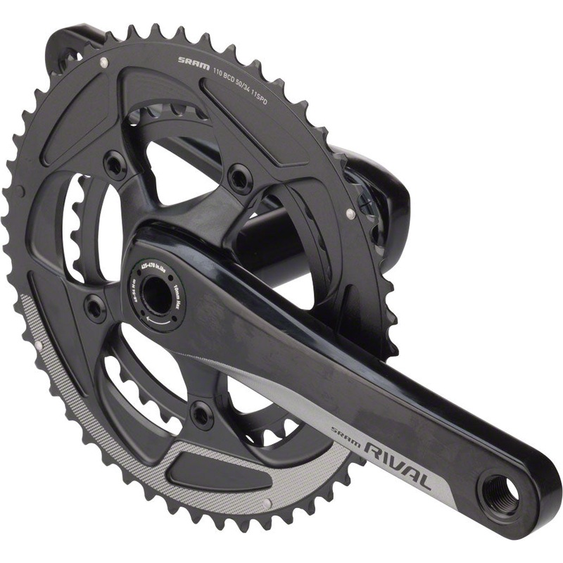 SRAM Rival 22 Crankset – 172.5mm 11-Speed 50/34t 110 BCD BB30/PF30 Spindle Interface BLK