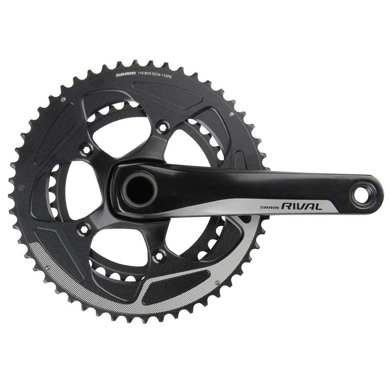 SRAM Rival 22 Crankset – 175mm 11-Speed 52/36t 110 BCD GXP Spindle Interface BLK