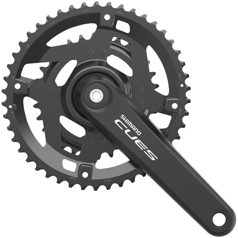 Shimano CUES FC-4010-2 Crankset – 170mm 9/10-Speed 46/30t Riveted Hollowtech II Spindle Interface BLK