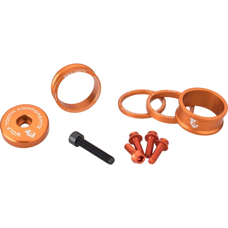 Wolf Tooth BlingKit: Headset Spacer Kit 3 510 15mm Orange