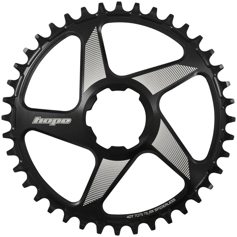 Hope RX Spiderless Chainring – 40t Hope Direct Mount Black
