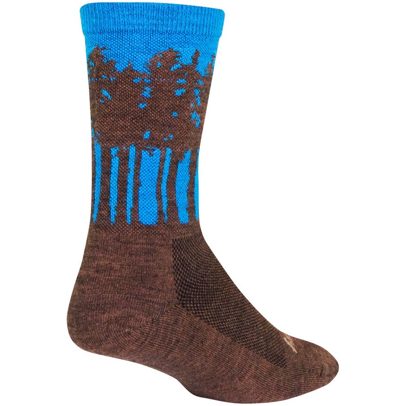 SockGuy Treeline Wool Socks – 6 Brown/Blue Small/Medium