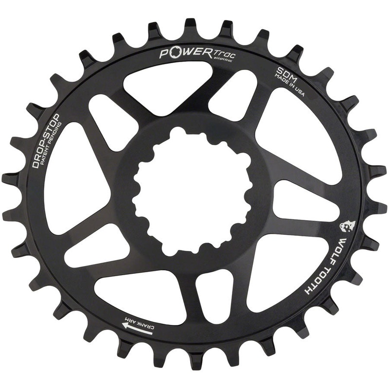 Wolf Tooth Elliptical Direct Mount Chainring – 28t SRAM 3-Bolt Direct Mount Drop-Stop A For SRAM Cranksets 6mm Offset BLK