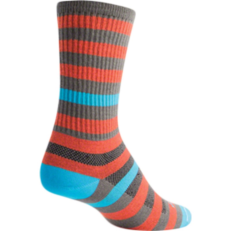 SockGuy Crew Metro Socks – 6 Orange/Gray Small/Medium