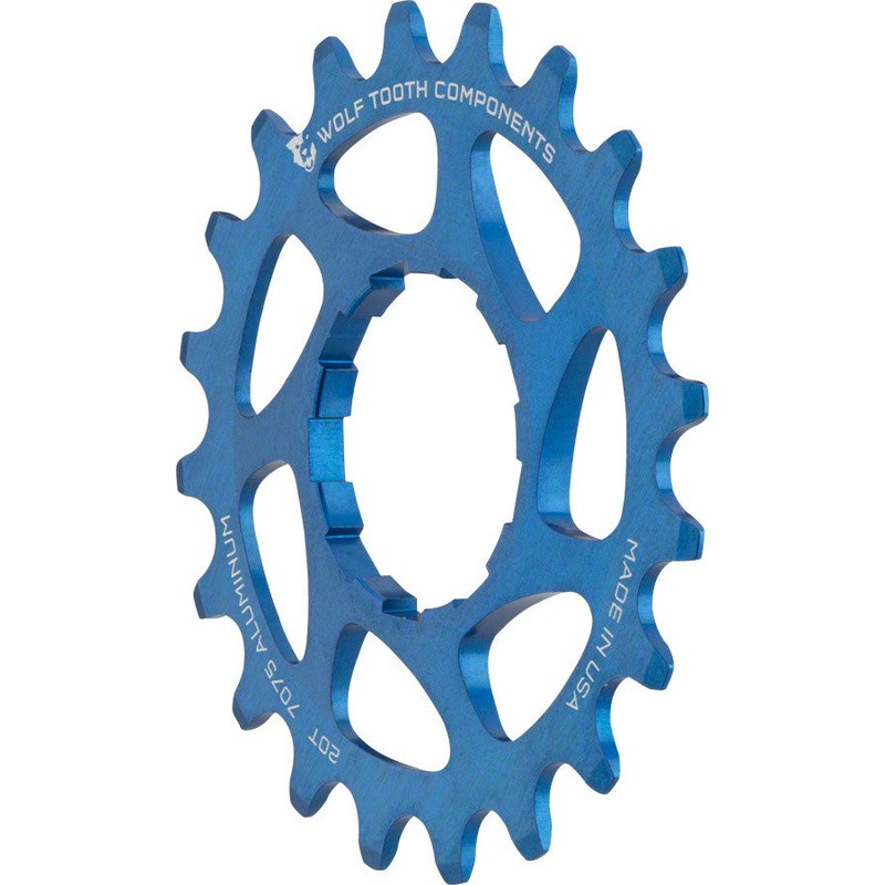 Wolf Tooth Single Speed Aluminum Cog – 20t Compatible with 3/32 Chains Blue