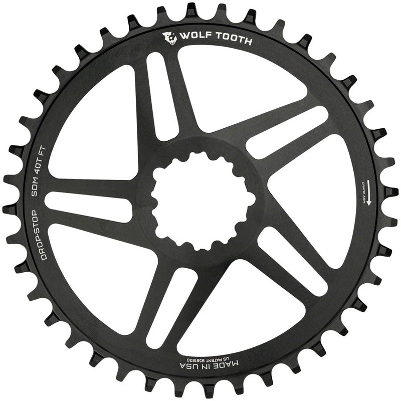 Wolf Tooth Direct Mount Chainring – 42t SRAM Direct Mount For SRAM 3-Bolt 6mm Offset Drop-Stop B Flattop Compatible BLK