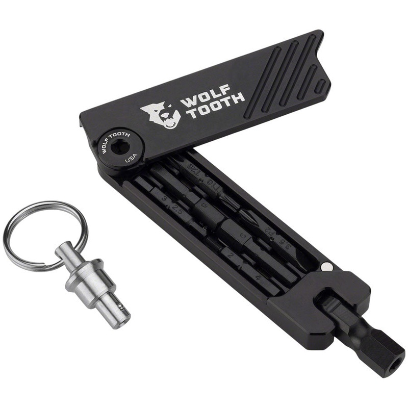 Wolf Tooth 6-Bit Hex Wrench Multi-Tool with Keyring – Black