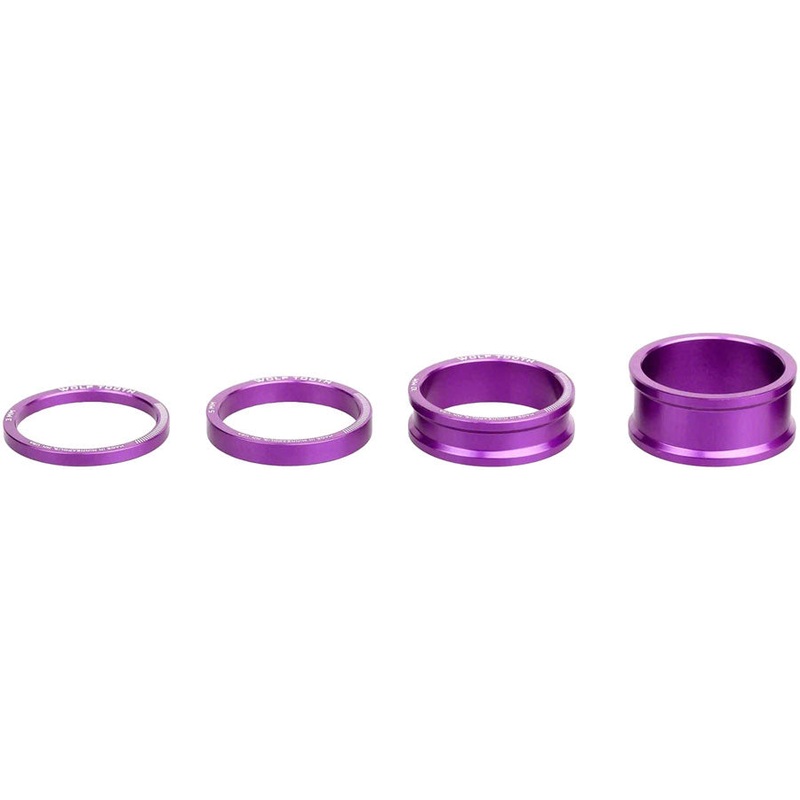 Wolf Tooth Precision Headset Stack Spacer Kit – 3mm 5mm  10mm 15mm Ultraviolet Purple