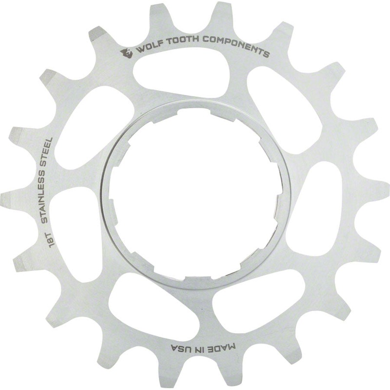 Wolf Tooth Single Speed Stainless Steel Cog – 18t Compatible 3/32 Chains
