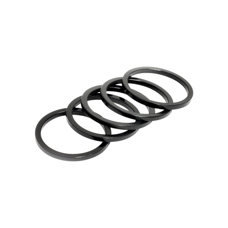 Wheels Manufacturing Aluminum Headset Spacer – 1-1/8 2.5mm Black 5-pack