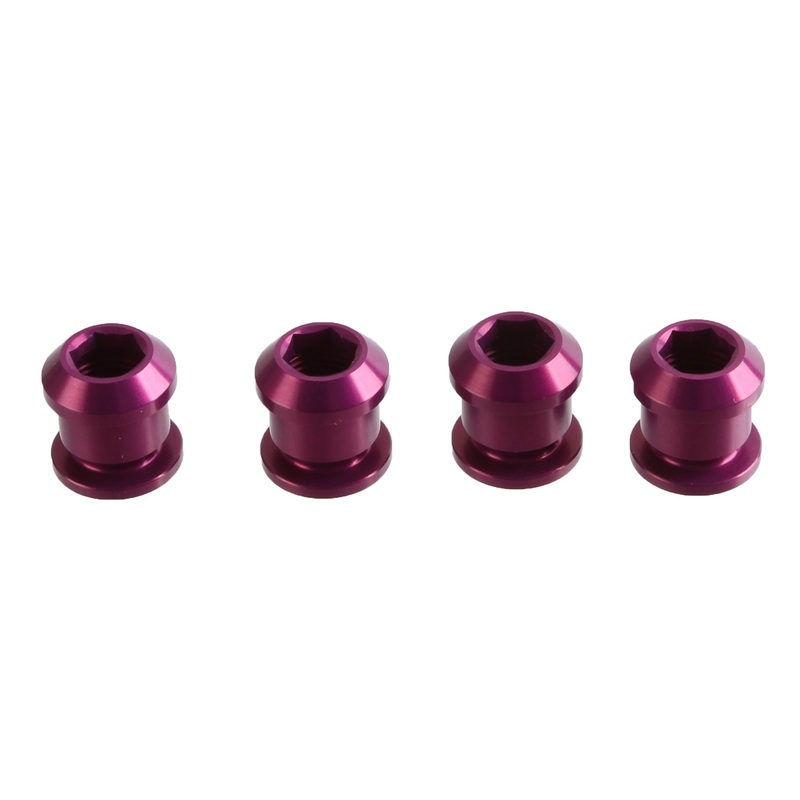 Wolf Tooth 1x Chainring Bolt Set – 6mm Dual Hex Fittings Set/4 Purple