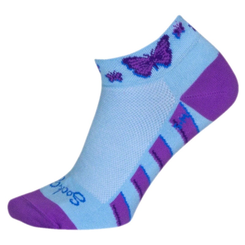 SockGuy Classic Flutterby Socks – 1 Light Blue Small/Medium