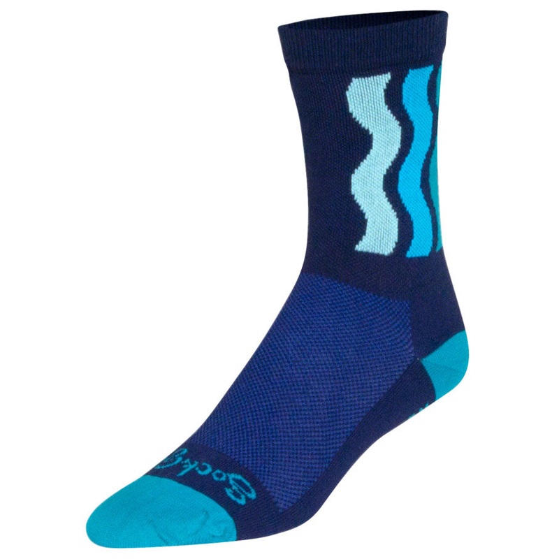 SockGuy Crew Ripple Socks – 6 Blue Small/Medium