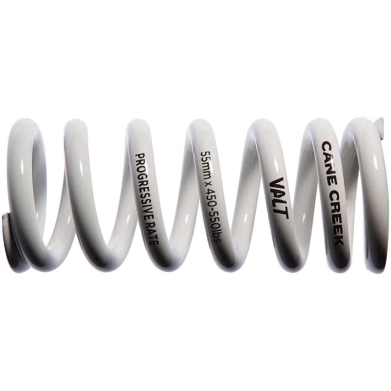 Cane Creek Progressive Rate VALT Lightweight Rear Shock Spring – 65mm x 400-488lbs White