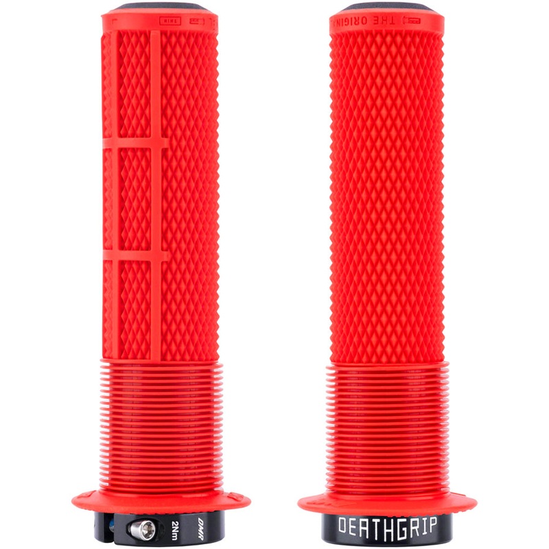DMR DeathGrip 2 Flanged Grips – Thin Lock-On Red