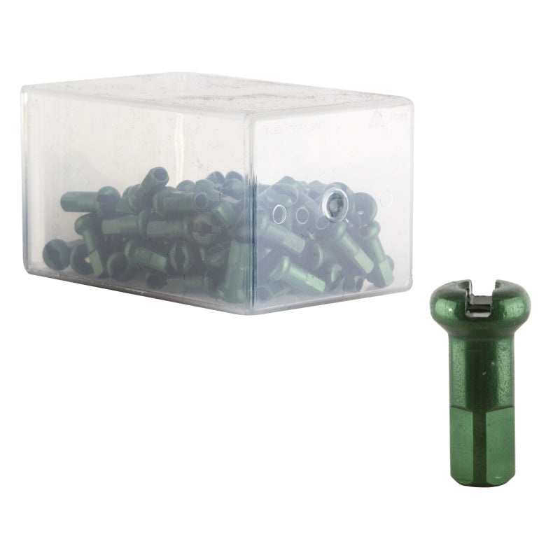 DT Swiss Standard Spoke Nipples – Aluminum 2.0 x 12mm Green Box of 100