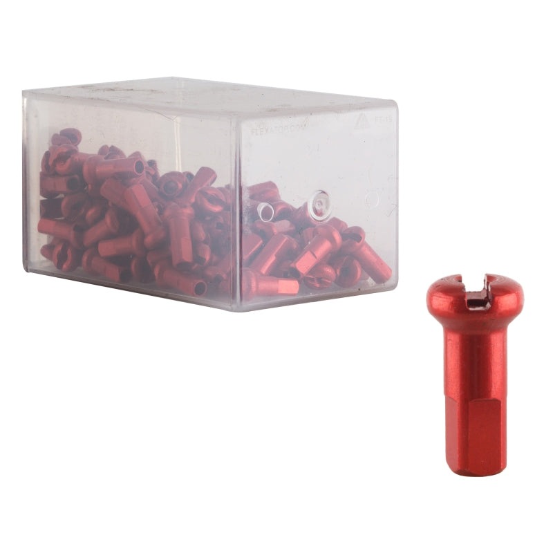 DT Swiss Standard Spoke Nipples – Aluminum 2.0 x 12mm Red Box of 100