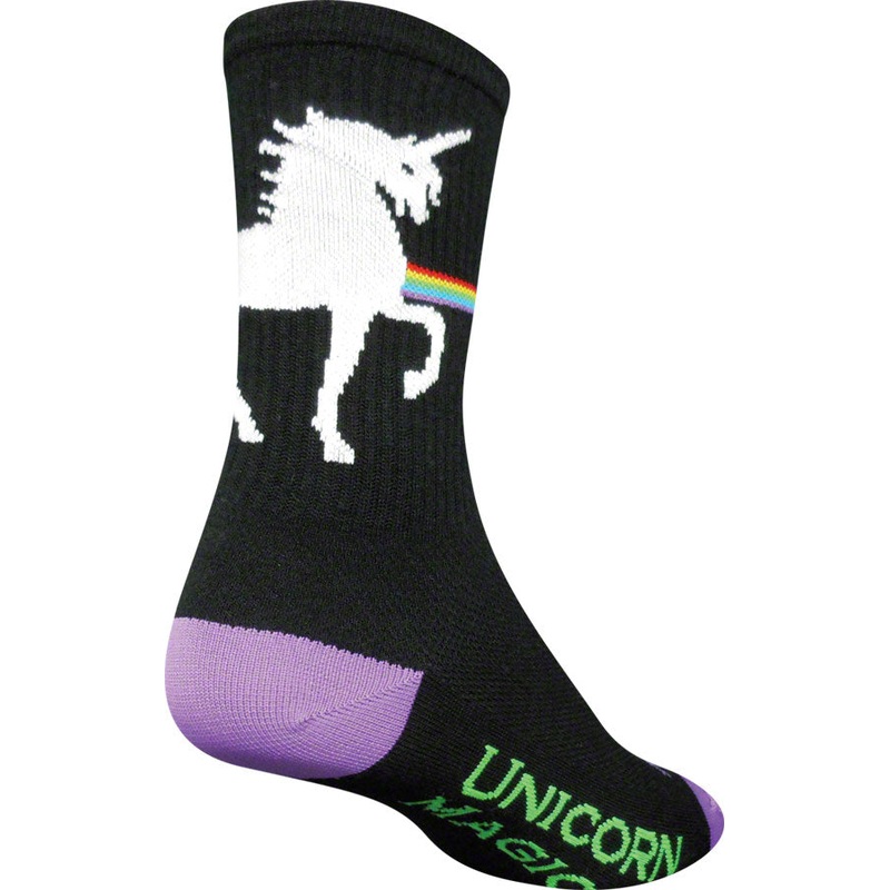 SockGuy Crew Unicorn Magic Socks – 6 Black Small/Medium