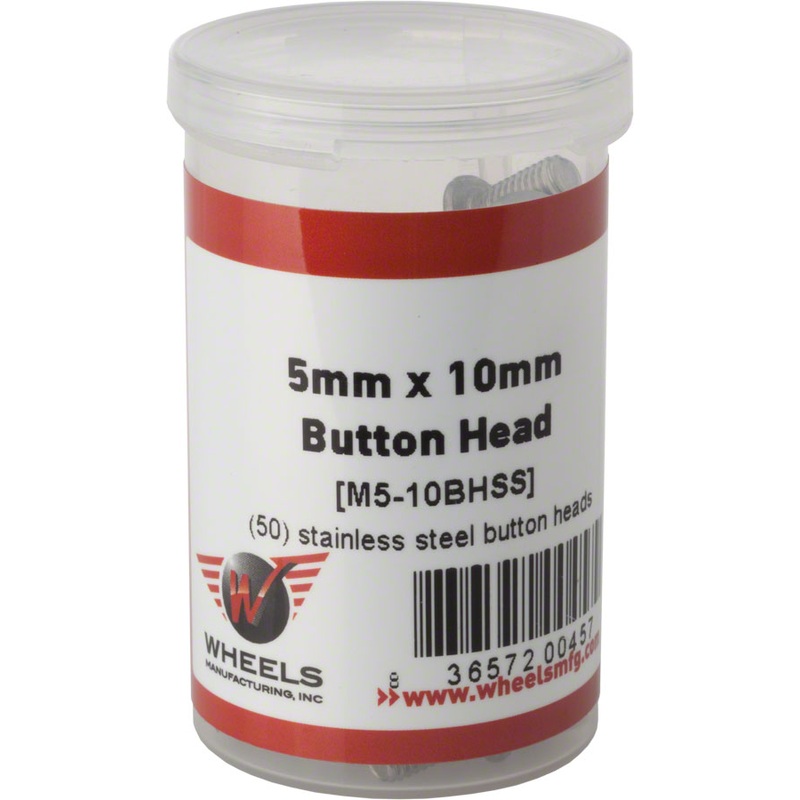 Wheels Manufacturing M5 x 10mm Button Head Cap Screw Stainless Steel Bottle/50