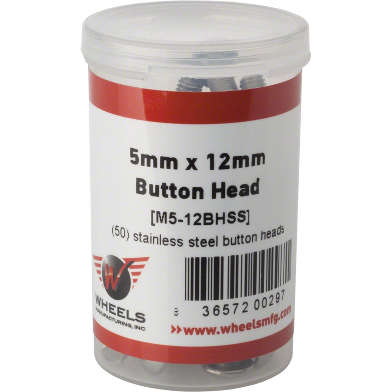 Wheels Manufacturing M5 x 12mm Button Head Cap Screw Stainless Steel Bottle/50