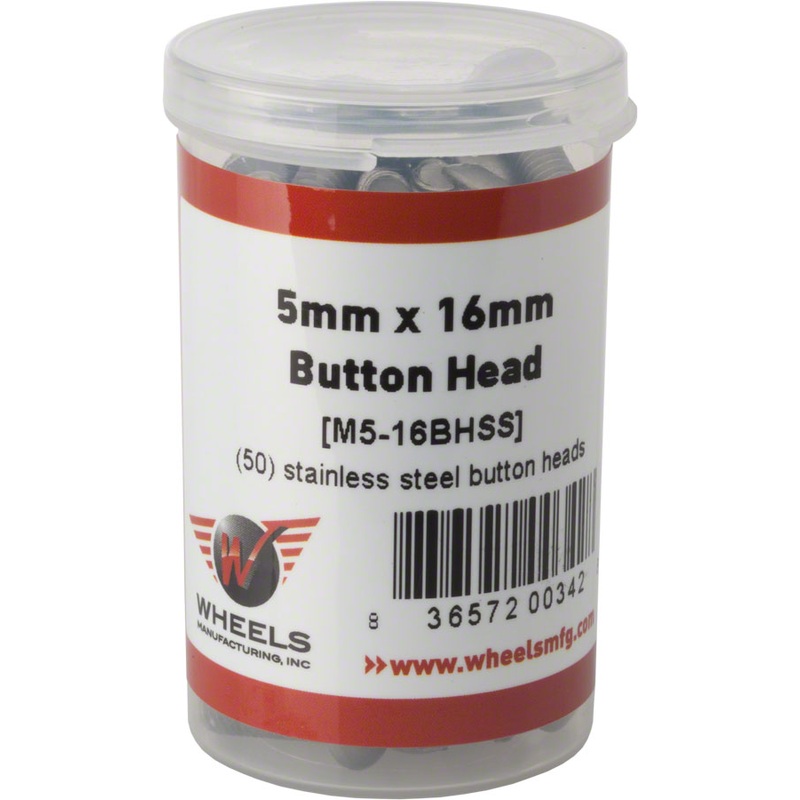 Wheels Manufacturing M5 x 16mm Button Head Cap Screw Stainless Steel Bottle/50