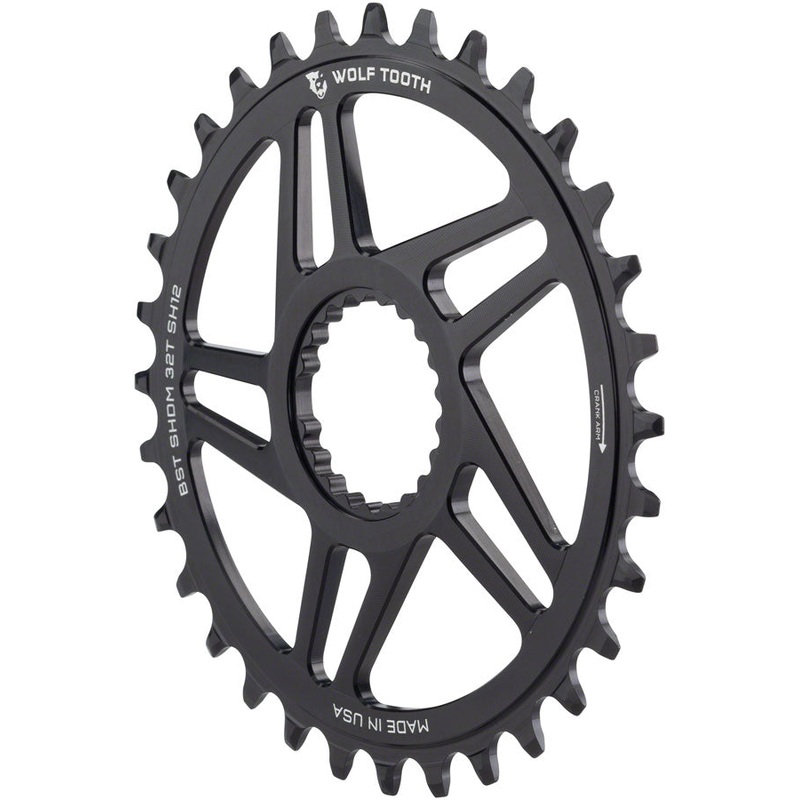 Wolf Tooth Direct Mount Chainring – 30t Shimano DM For Boost Cranks 3mm Offset Drop-Stop ST Requires 12-Speed HG+ Chain BLK