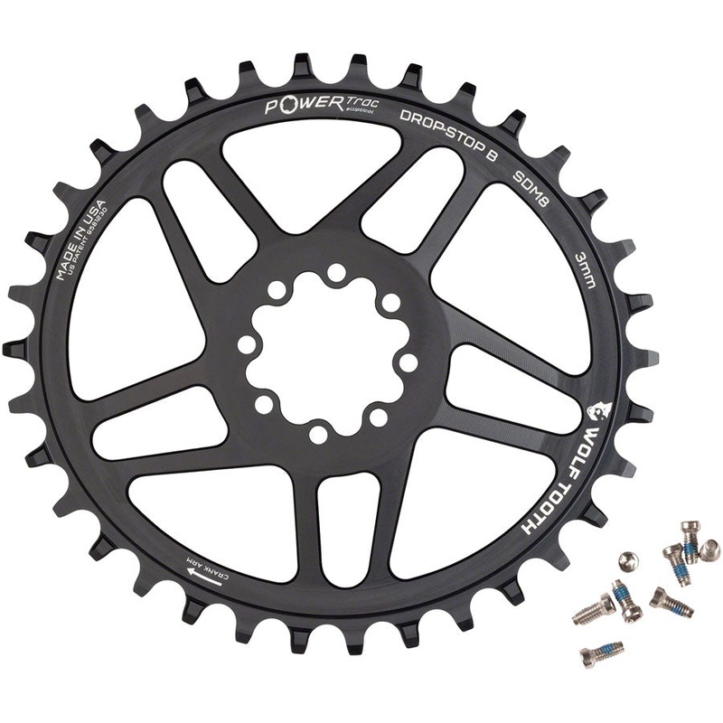 Wolf Tooth Elliptical Direct Mount Chainring – 32t SRAM Direct Mount Drop-Stop B For SRAM 8-Bolt Cranksets 3mm Offset BLK