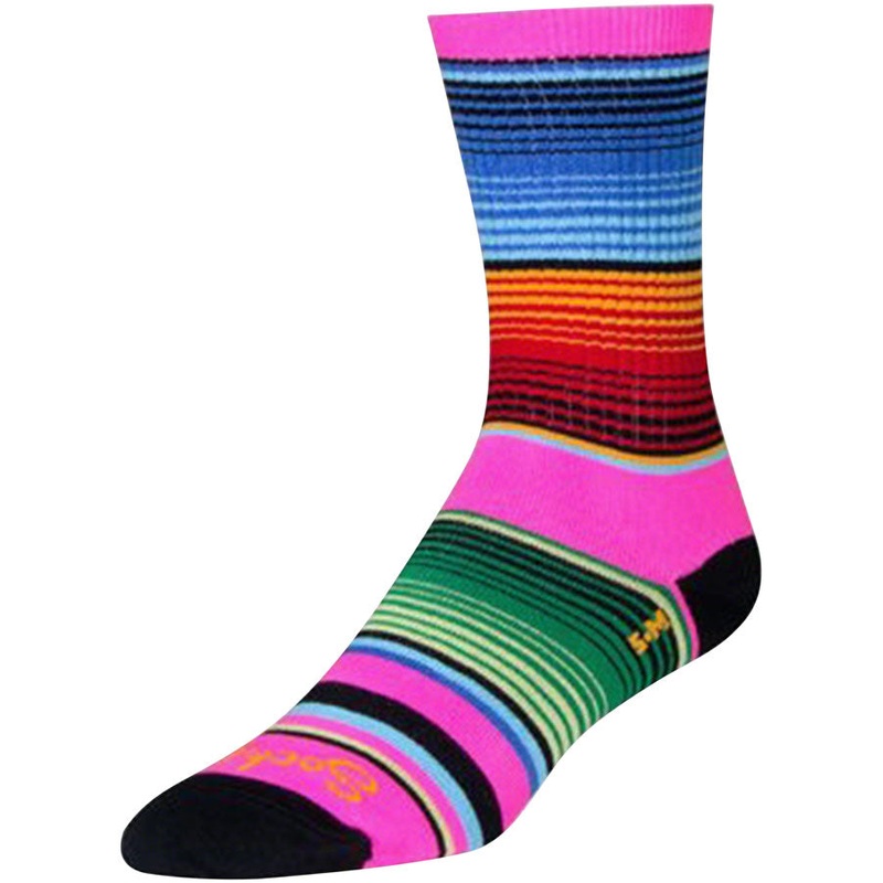 SockGuy Crew Siesta Socks – 6 Pink/Multi-Color Large/X-Large