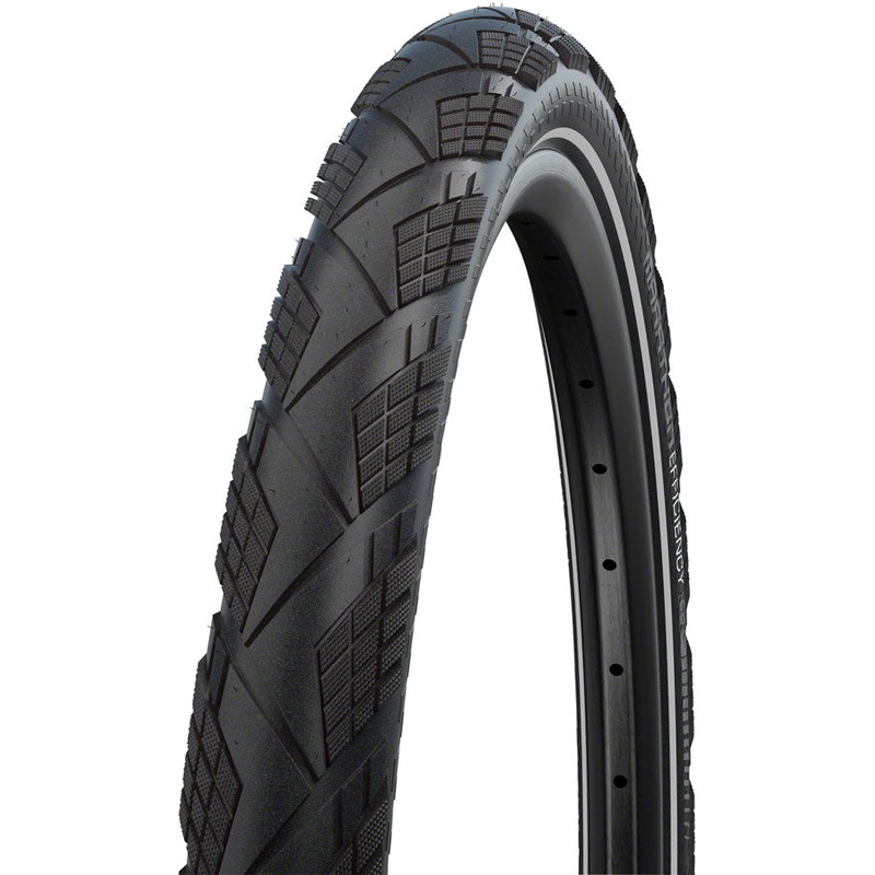 Schwalbe Marathon Efficiency Tire – 700 x 50 Clincher Folding BLK/Reflective Evolution Line Super Race Addix Race E-50