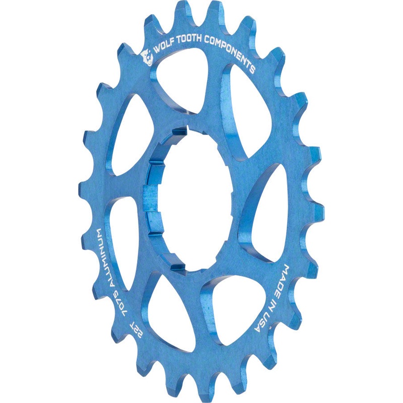 Wolf Tooth Single Speed Aluminum Cog – 22t Compatible with 3/32 Chains Blue