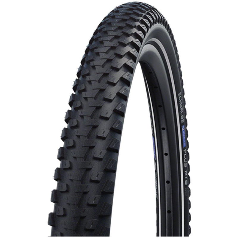 Schwalbe Marathon Plus MTB Tire – 26 x 2.1 Clincher Wire BLK/Reflective Performance Dual SmartGuard E-50