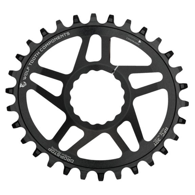 Wolf Tooth Elliptical Direct Mount Chainring – 30t RaceFace/EastonCINCH Direct Mount Drop-Stop A 6mm Offset BLK