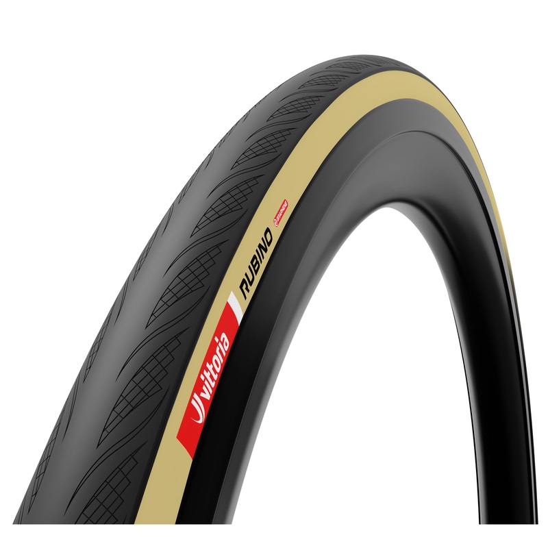 Vittoria Rubino V Tire – 700 x 28 Tubeless Folding BLK/Tan 1C Graphene + Silica G2.0