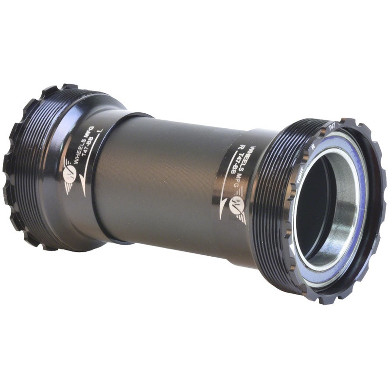 Wheels Manufacturing T47 Inboard Bottom Bracket – For 30mm Spindle ABEC-3 Bearings Fits Frames 68mm-132mm BB Shells BLK