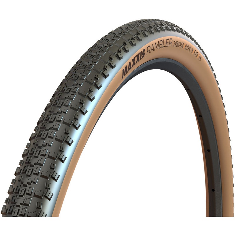 Maxxis Rambler Tire – 700 x 45 Tubeless Folding Black/Tan HYPR-X EXO