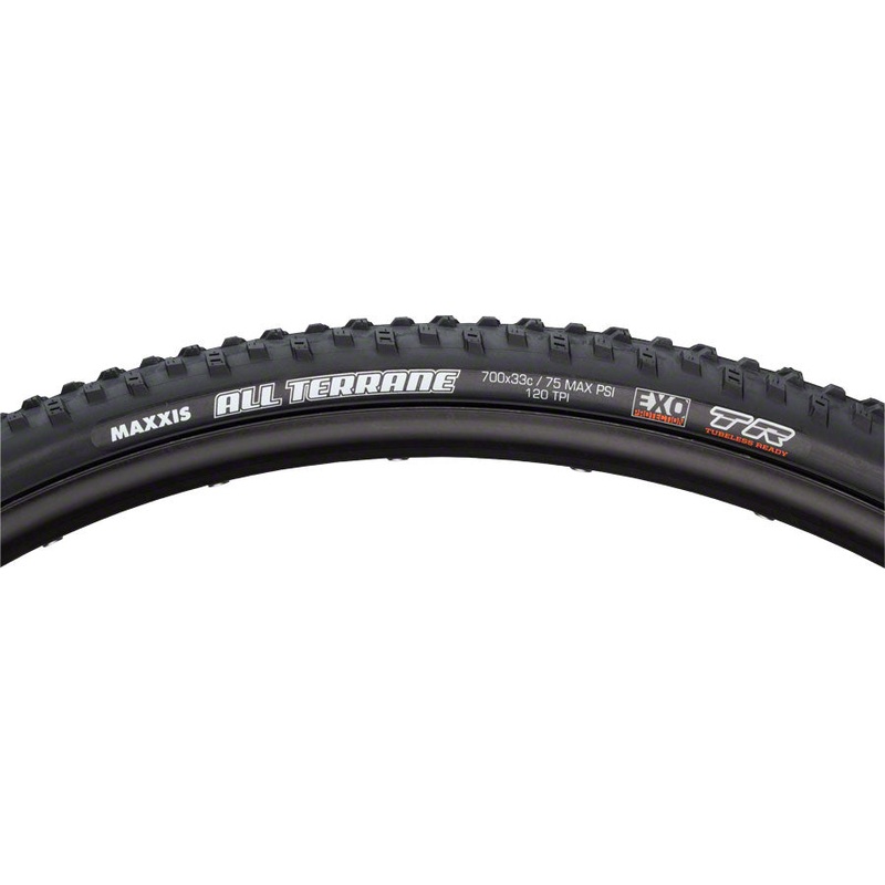 Maxxis All Terrane Tire – 700 x 33 Tubeless Folding Black Dual EXO 120tpi