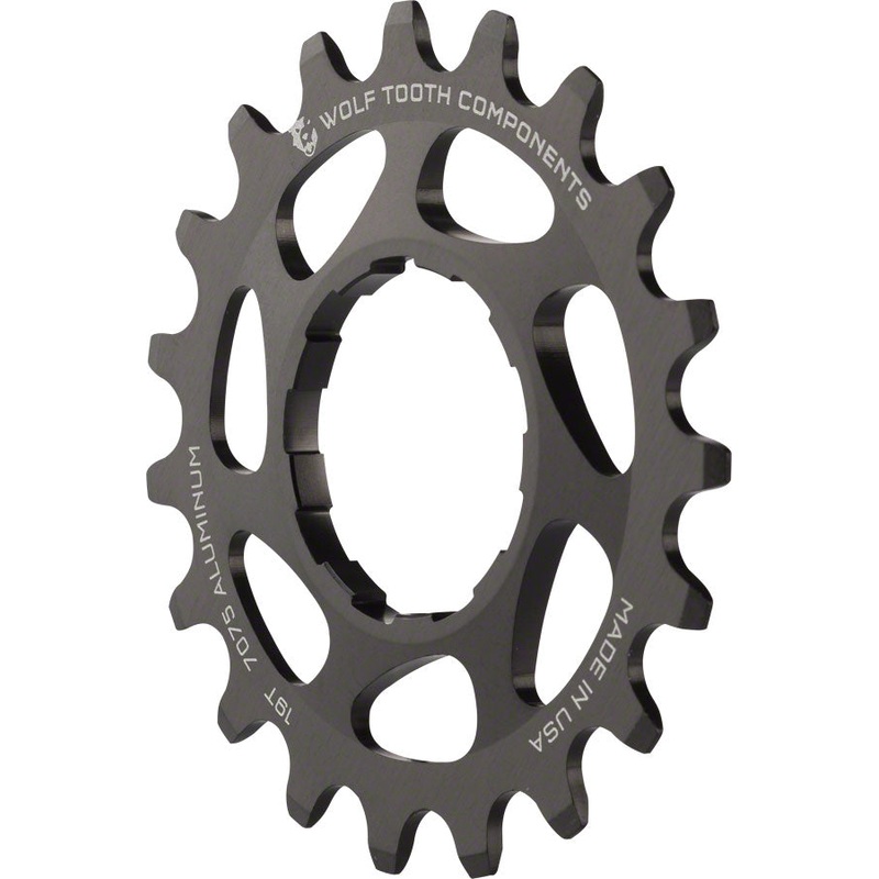 Wolf Tooth Single Speed Aluminum Cog – 19t Compatible 3/32 Chains BLK