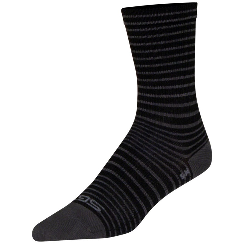 SockGuy SGX Black Stripes Socks – 6 Black Small/Medium