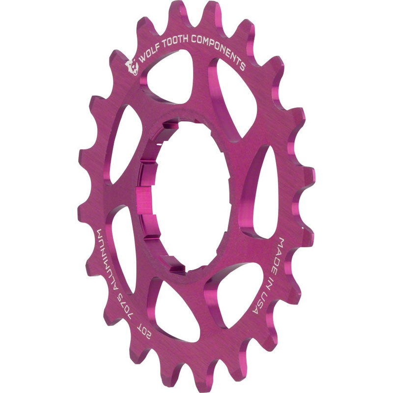 Wolf Tooth Single Speed Aluminum Cog – 20t Compatible 3/32 Chains Purple