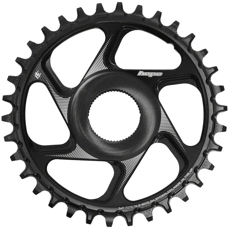 Hope Spiderless Chainring –  34T R22  Ebike  Shimano  Black
