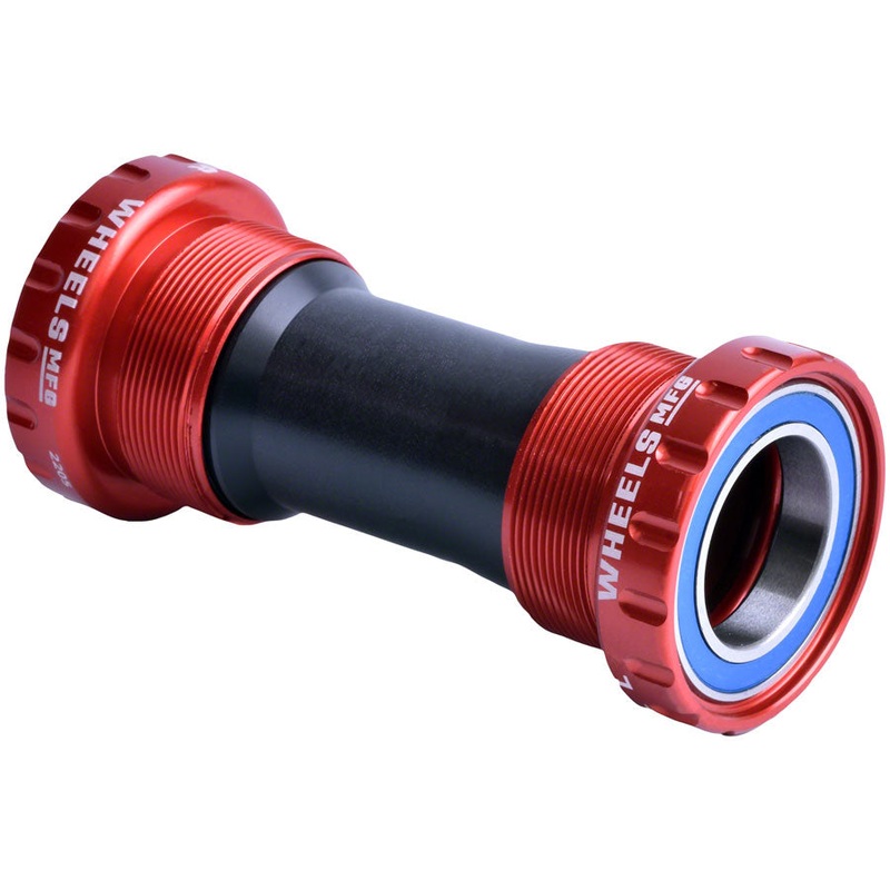 Wheels Manufacturing BSA Bottom Bracket – Shimano Hollowtech II Spindle ABEC 3 Red
