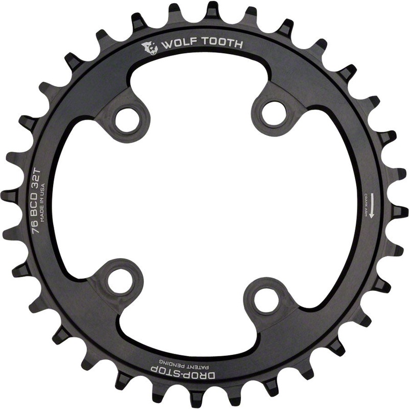 Wolf Tooth 76 BCD Chainring – 30t 76 BCD 4-Bolt Drop-Stop A Compatible SRAM 76 BCD Specialized Stout BLK