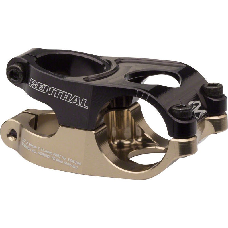 Renthal Duo Stem – 40mm 31.8 Clamp +/-10 1 1/8 Aluminum Black/Gold