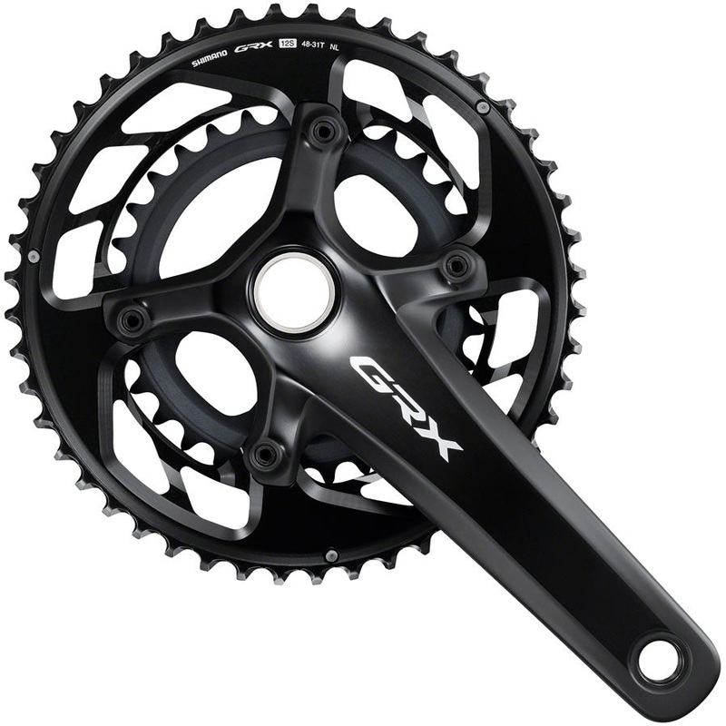 Shimano GRX FC-RX820-2 Crankset – 172.5mm 12-Speed 48/31t 110/80 BCD Hollowtech II BLK